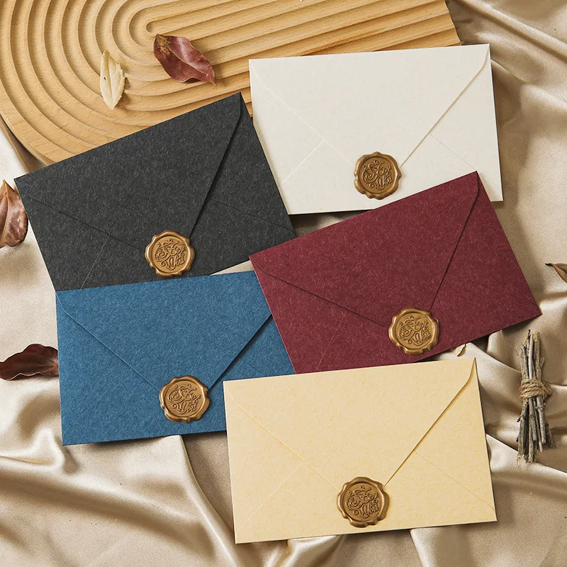 Wax Seal Letter Kit - ชุดเครื่องเขียนเขียนจดหมาย 3 ซองกระดาษ 10 แผ่นและสติกเกอร์ซีลขี้ผึ้ง 3