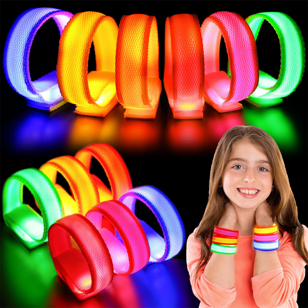 Coordinates Bracelet - สายรัดข้อมือไนล่อนสะท้อนแสง LED สายรัดแขนปรับได้เรืองแสงสำหรับสายรัดปีนเขาวิ่งกลางคืนแถบสว่างสำหรับกีฬากลางแจ้ง