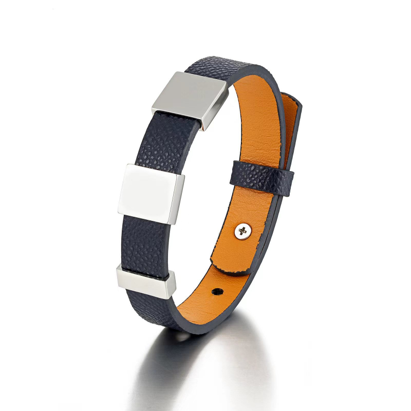 Coordinates Bracelet - สร้อยข้อมือหนังแท้แฟชั่นปรับได้ทำจากสเตนเลสสตีลมีสลักฟรีสายรัดข้อมือคู่รักแบบทำมือเครื่องประดับสำหรับงานเลี้ยงวันเกิด