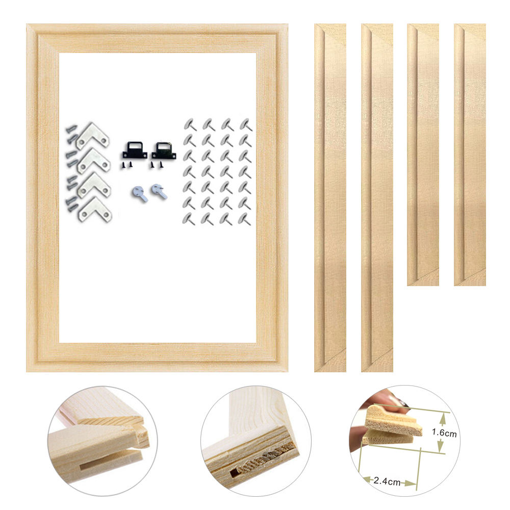 Engraved Wood Frame - 30x40 50x70 70x100 ซม.ผ้าใบกรอบไม้กรอบภาพไม้ภาพวาดสีน้ํามันผ้าใบเพชรภาพวาดกรอบผ้าใบกรอบไม้