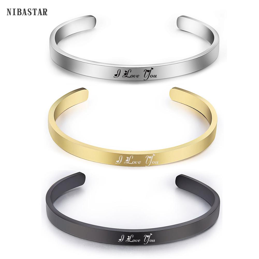 Coordinates Bracelet - แฟชั่นทองและสีดําเงินสแตนเลสที่กําหนดเองแกะสลักสร้อยข้อมือผู้หญิงร้อนขายเปิดเครื่องประดับกําไลข้อมือ