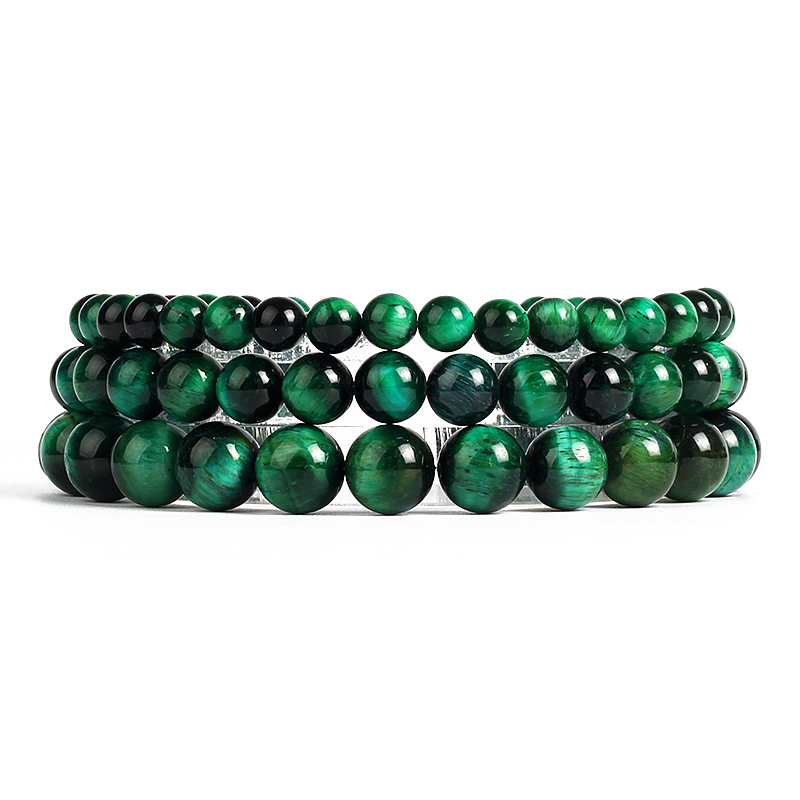 Coordinates Bracelet - Lightning Royal Green Tiger Eye สร้อยข้อมือผู้ชาย