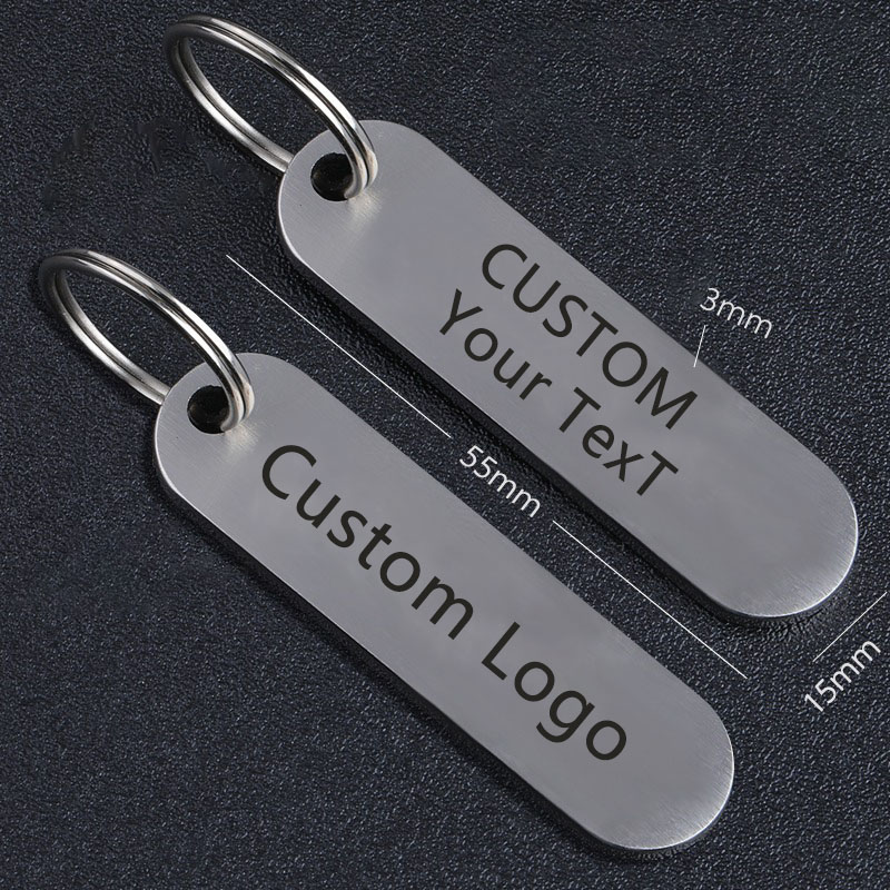 Initial Ring Custom - ส่วนบุคคลพวงกุญแจสแตนเลสโลโก้ Anti Loss Car Key แหวนชื่อ/โทรศัพท์แกะสลักของขวัญที่กําหนดเองสําหรับชาย/เขาสามีพ่อ