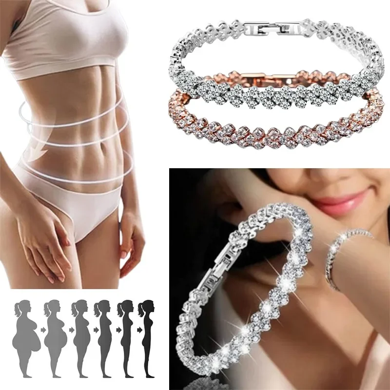 Coordinates Bracelet - แฟชั่นผู้หญิงสร้อยข้อมือคริสตัล Gold และ Silver Rose Gold