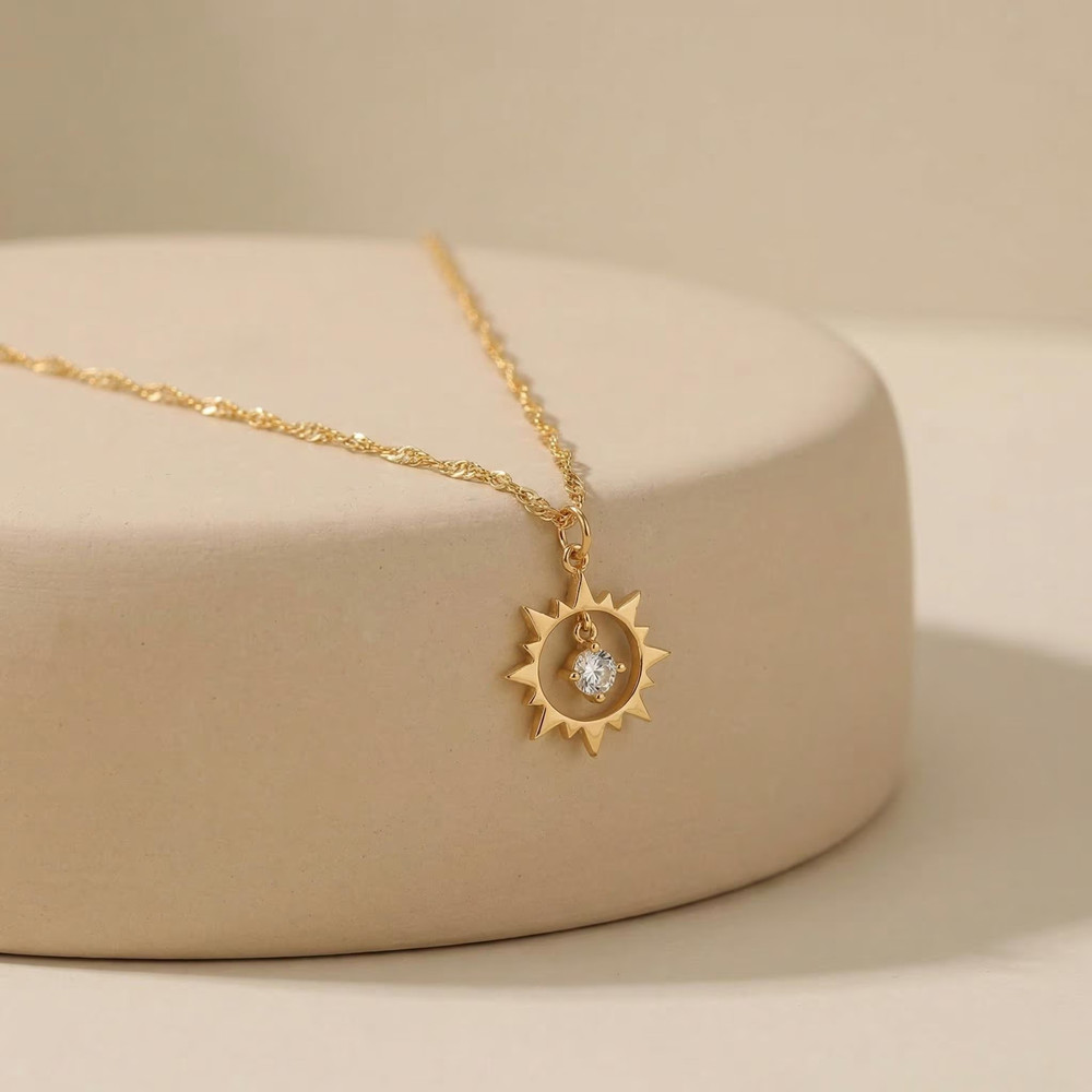 Birth Flower Necklace - สร้อยคอวินเทจแบบกำหนดเอง สร้อยคอสแตนเลสสไตล์มินิมอล เครื่องประดับพร้อมอัญมณีประจำวันเกิดสำหรับผู้หญิง
