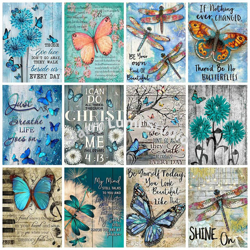 Photo Mosaic Print - ภาพวาดเพชร 5 มิติ ลายผีเสื้อ รูปสัตว์ แบบเต็มแผ่น