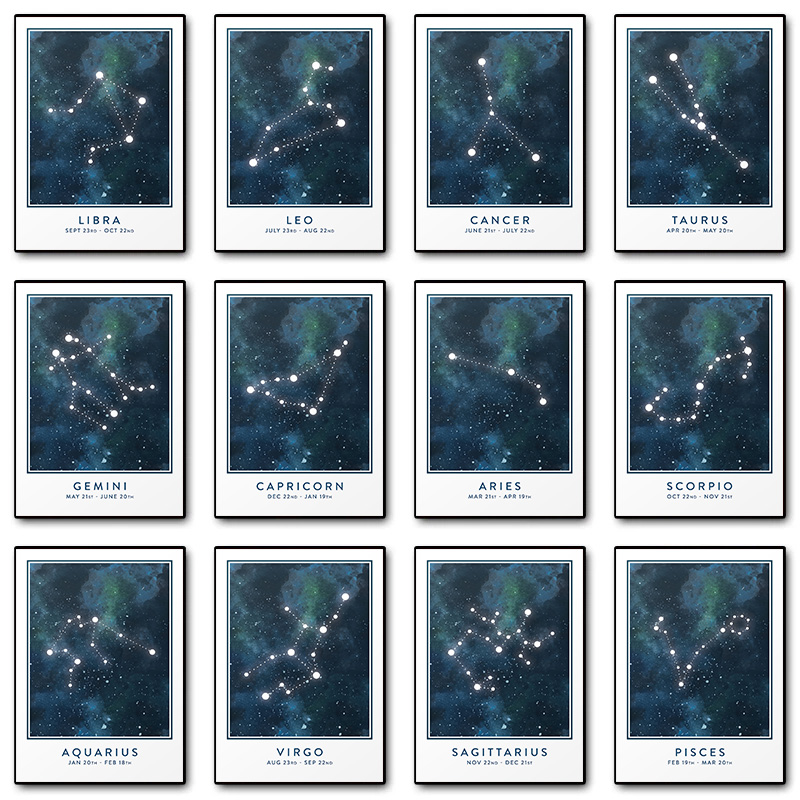 Custom Star Map - โหราศาสตร์ Star Sign Constellation ราศีเมษ Aquarius