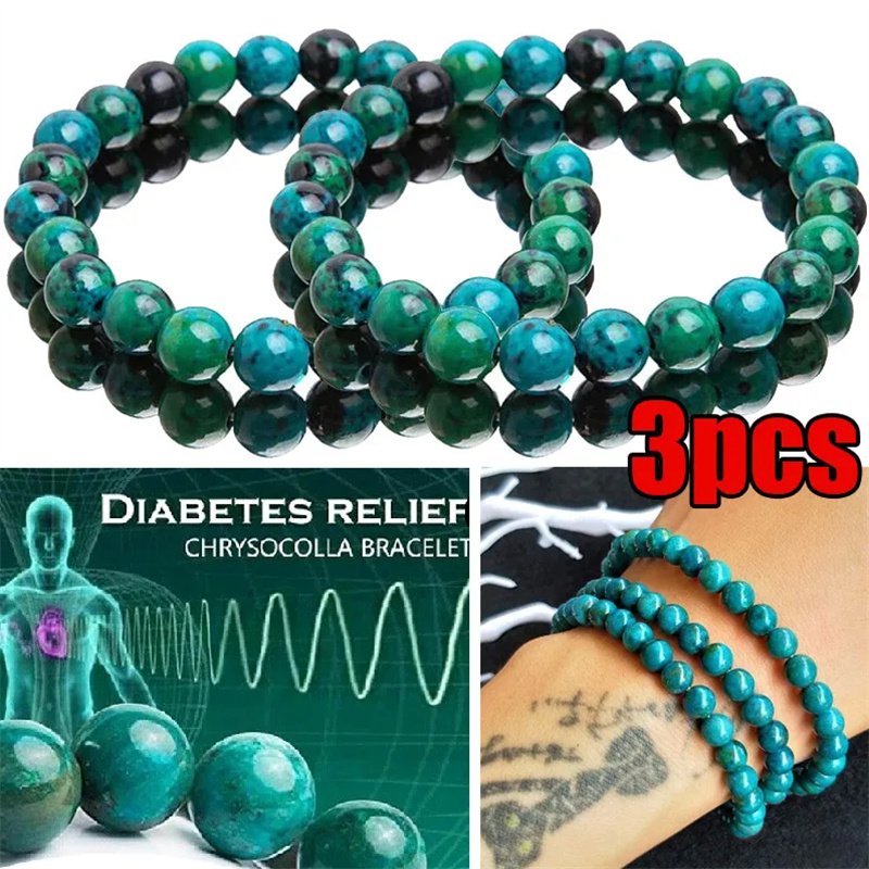 Coordinates Bracelet - Chrysocolla Malachite สร้อยข้อมือผู้หญิงผู้ชายหินธรรมชาติสร้อยข้อมือลูกปัดรอบเบาหวานบรรเทาสร้อยข้อมือ Healing ลดน้ําหนักเครื่องประดับ