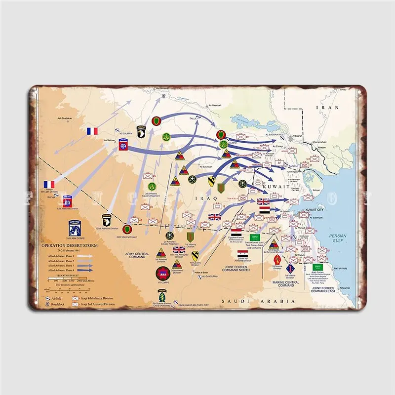 Custom Map Poster - การดําเนินงาน Desert Storms GROUND แผนที่ Feb