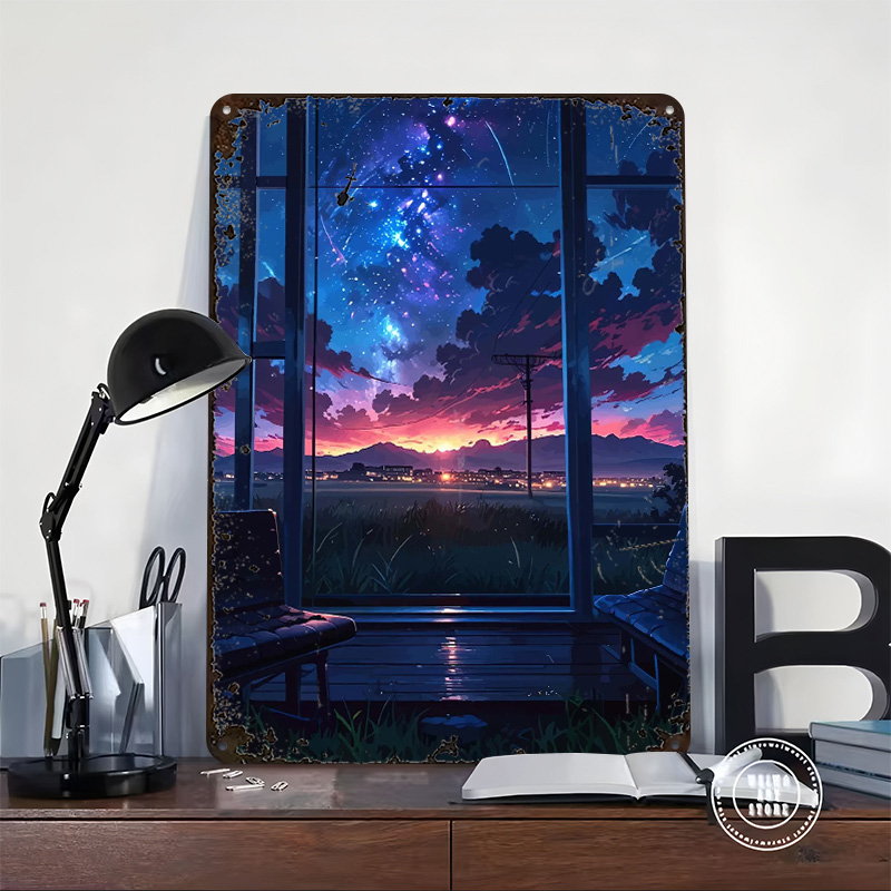 โปสเตอร์ภาพพิมพ์วิวหน้าต่างอนิ - Custom Night Sky บทวิจารณ์และราคา