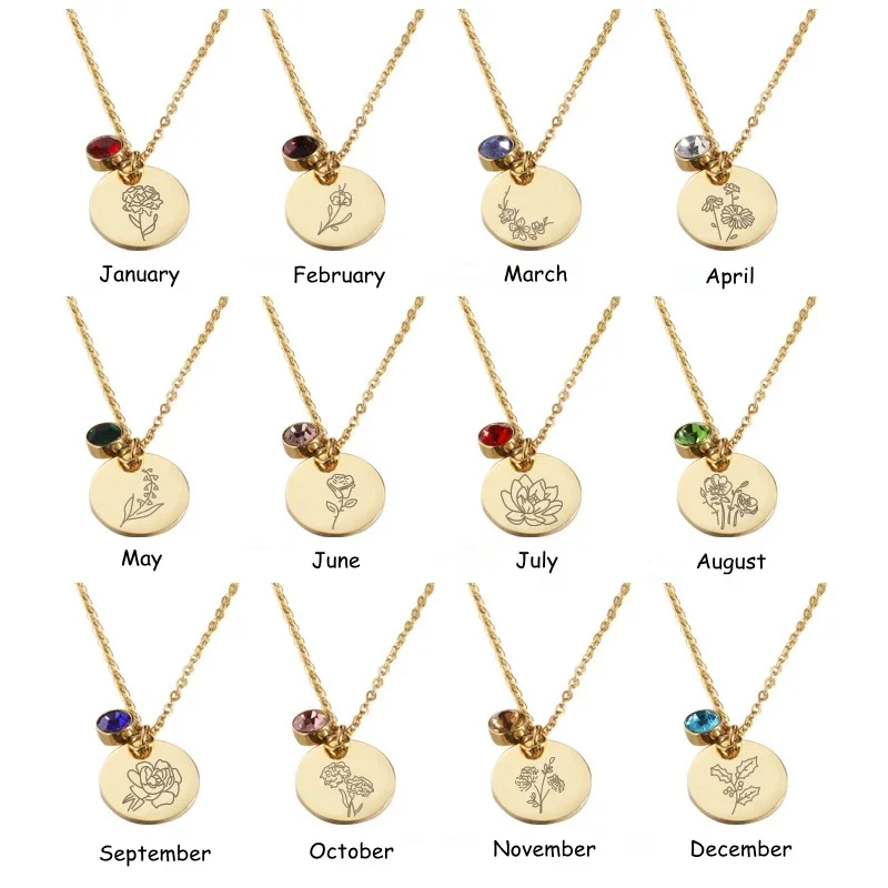 Birth เดือนดอกไม้ Clipart ดอกไ - Birth Flower Necklace บทวิจารณ์และราคา