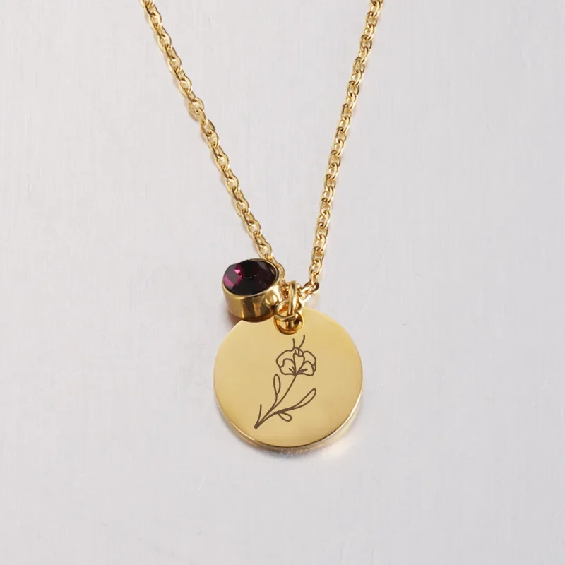 Birth เดือนดอกไม้ Clipart ดอกไ - Birth Flower Necklace บทวิจารณ์และราคา