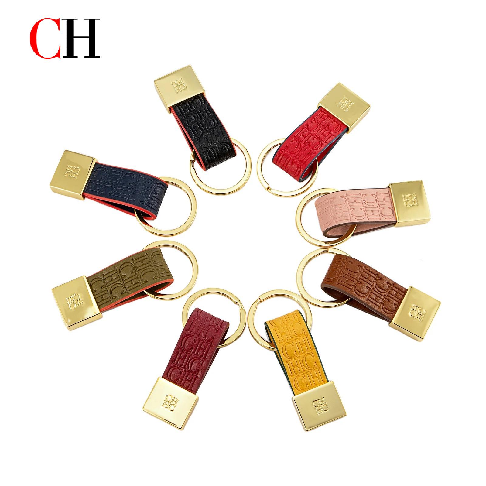 พวงกุญแจหนังลายนูน CH ชุบทอง ด - Monogram Keychain Leather บทวิจารณ์และราคา