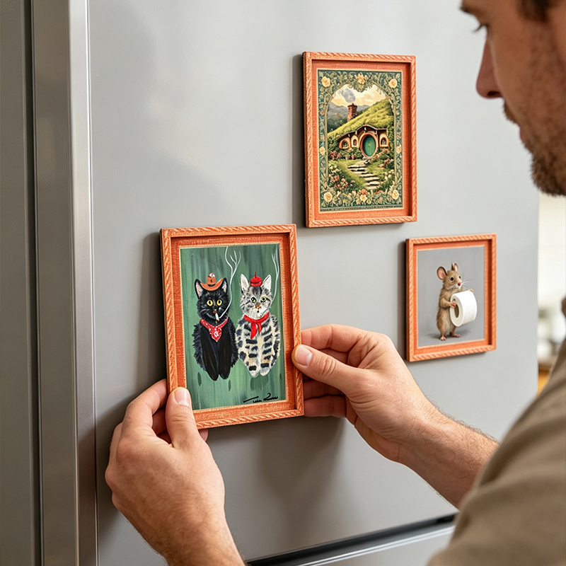 กรอบรูปแม่เหล็กติดตู้เย็นไม้ขน - Engraved Wood Frame บทวิจารณ์และราคา