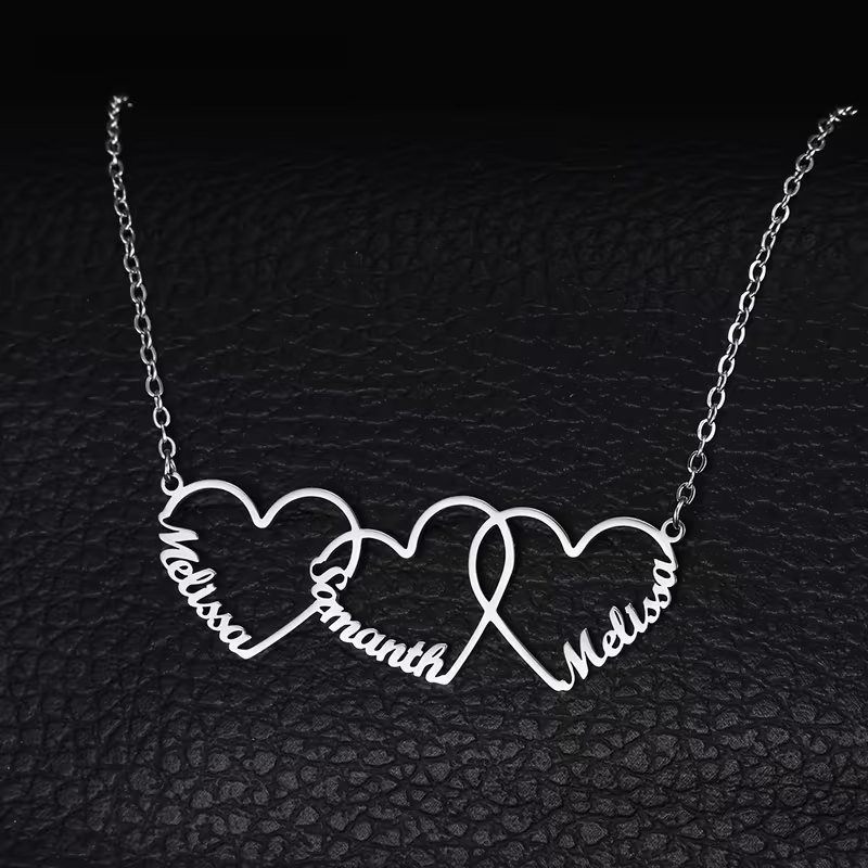 สร้อยคอจี้รูปหัวใจเชื่อมต่อกัน - Name Necklace Custom บทวิจารณ์และราคา