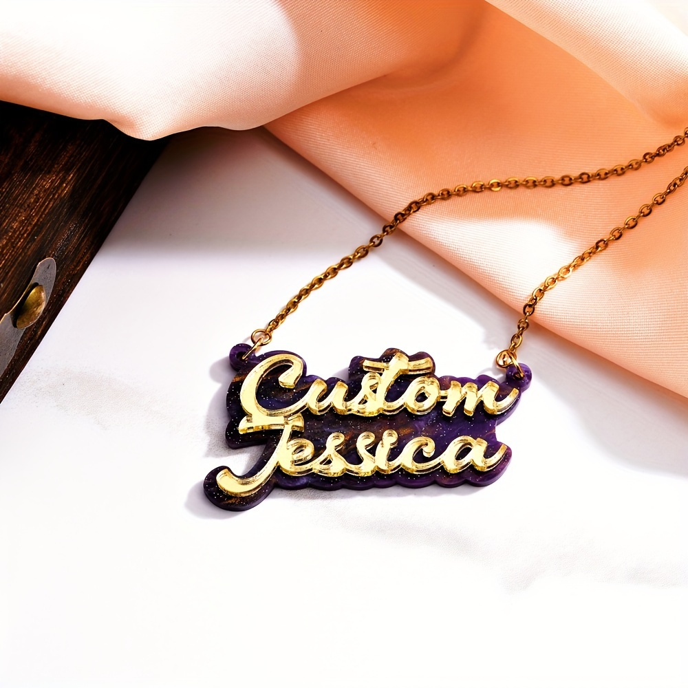 สร้อยคออะคริลิกสองชั้นแบบกำหนด - Name Necklace Custom บทวิจารณ์และราคา