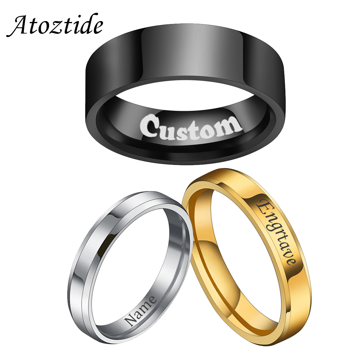 Atoztide 4/6/8Mm ส่วนบุคคลแกะส - Initial Ring Custom บทวิจารณ์และราคา