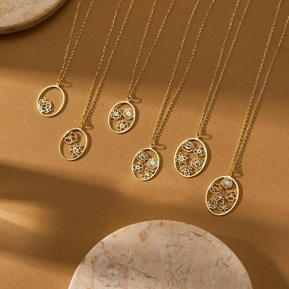 สร้อยคอพร้อมจี้ดอกไม้ประจำเดือ - Birth Flower Necklace บทวิจารณ์และราคา