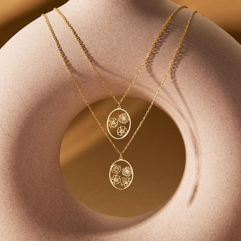 สร้อยคอพร้อมจี้ดอกไม้ประจำเดือ - Birth Flower Necklace บทวิจารณ์และราคา