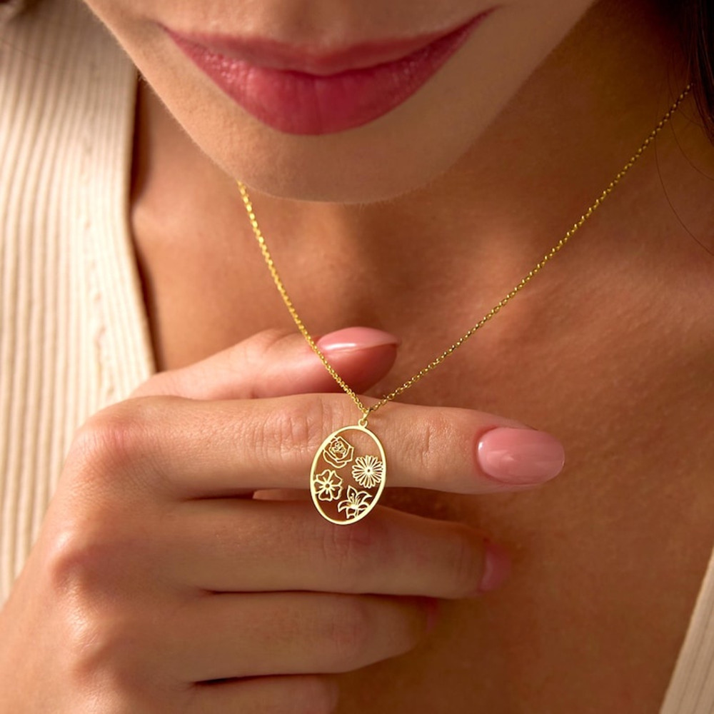 สร้อยคอพร้อมจี้ดอกไม้ประจำเดือ - Birth Flower Necklace บทวิจารณ์และราคา