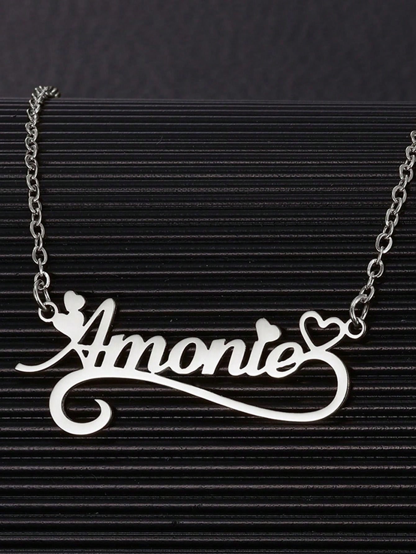 สร้อยคอรูปหัวใจกลวงสำหรับผู้หญ - Name Necklace Custom บทวิจารณ์และราคา