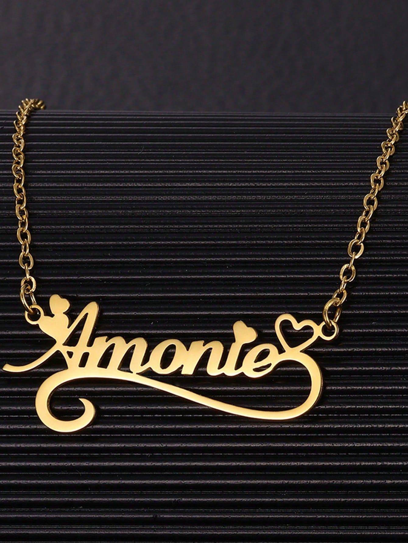 สร้อยคอรูปหัวใจกลวงสำหรับผู้หญ - Name Necklace Custom บทวิจารณ์และราคา