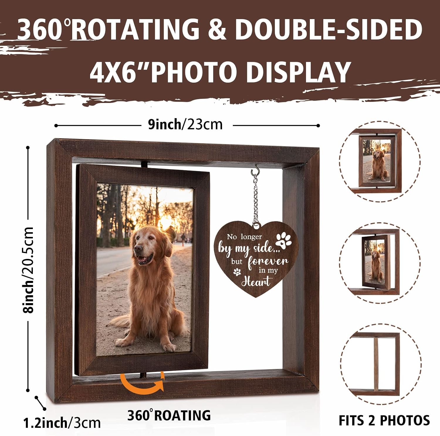 กรอบรูปที่ระลึกสำหรับสัตว์เลี้ - Engraved Wood Frame บทวิจารณ์และราคา