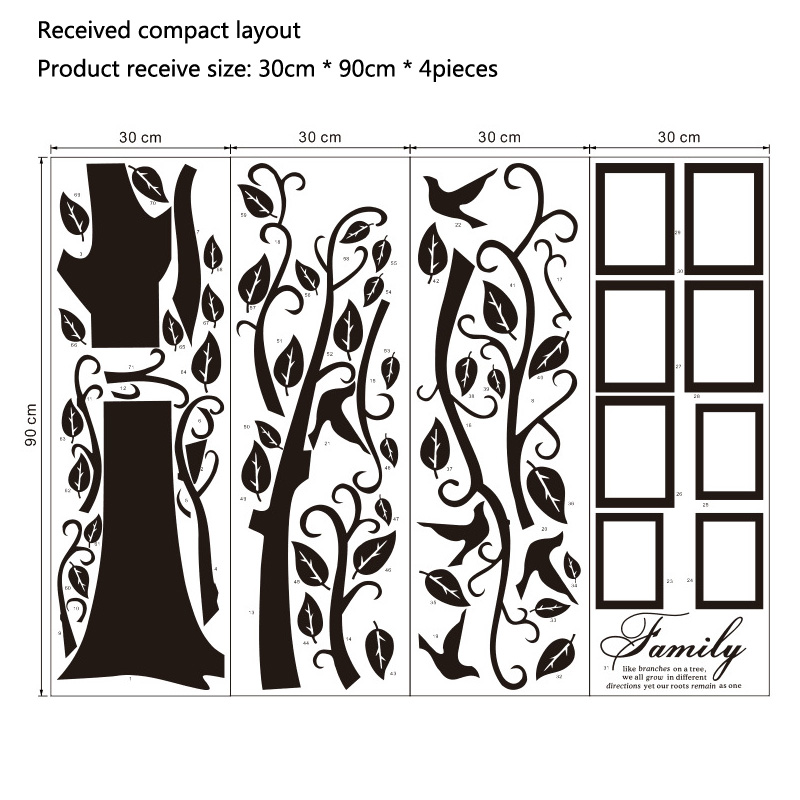 สติ๊กเกอร์ติดผนังรูปต้นไม้ขนาด - Family Tree Print บทวิจารณ์และราคา
