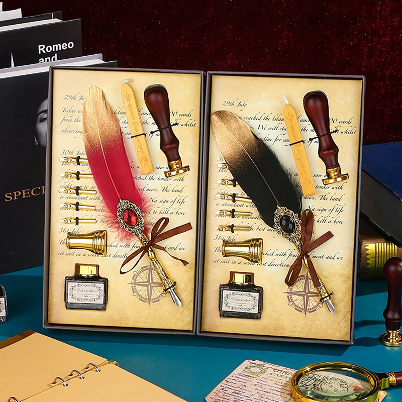 ชุดปากกาขนนกพร้อมหมึก ชุดแสตมป - Wax Seal Letter Kit บทวิจารณ์และราคา
