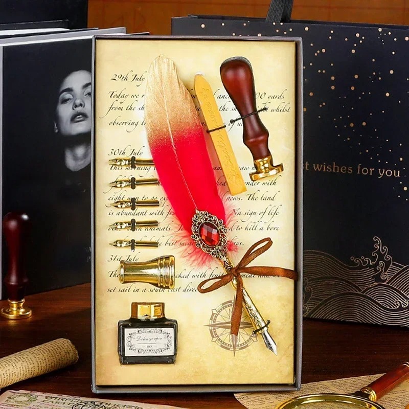 ชุดปากกาขนนกพร้อมหมึก ชุดแสตมป - Wax Seal Letter Kit บทวิจารณ์และราคา