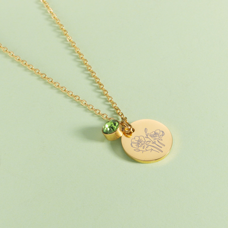 คริสตัล Birthstone สร้อยคอสำหร - Birth Flower Necklace บทวิจารณ์และราคา
