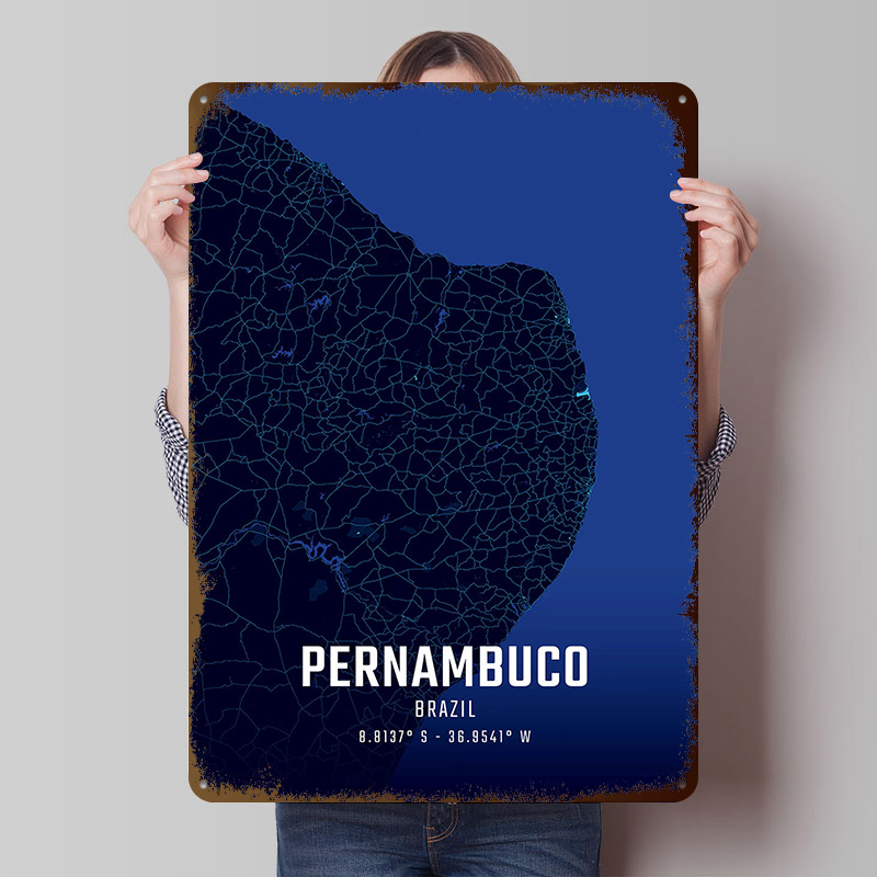 แผนที่เมืองเพอร์นัมบูโกยามเที่ - Custom Map Poster บทวิจารณ์และราคา