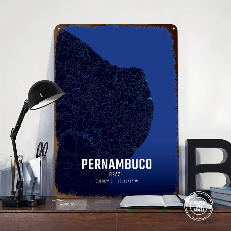 แผนที่เมืองเพอร์นัมบูโกยามเที่ - Custom Map Poster บทวิจารณ์และราคา