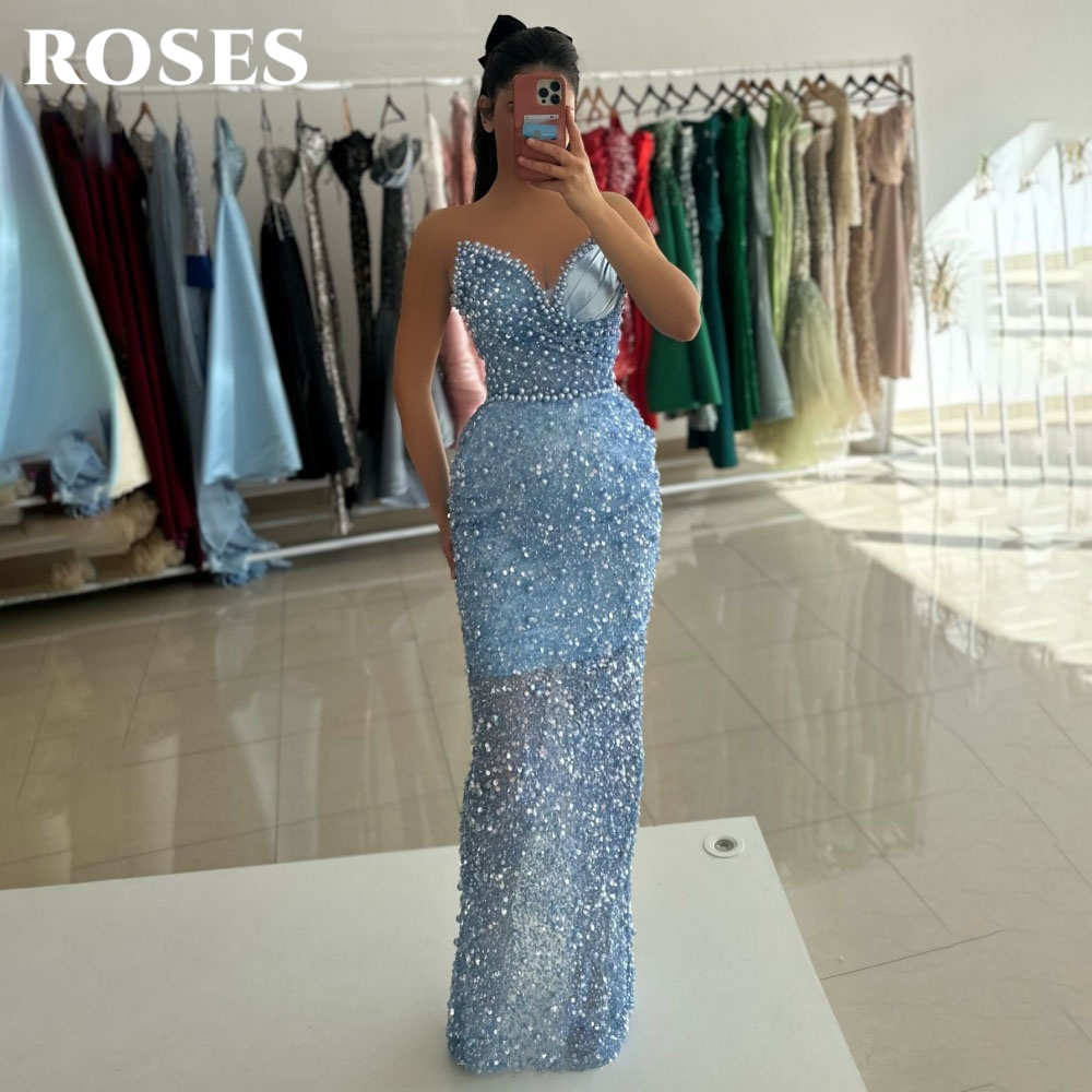 ROSES ชุดเดรสปาร์ตี้สีฟ้าหรูหร - Custom Night Sky บทวิจารณ์และราคา