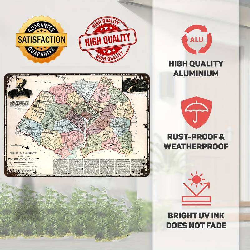 แผนที่เมืองวอชิงตัน โปสเตอร์พิ - Custom Map Poster บทวิจารณ์และราคา