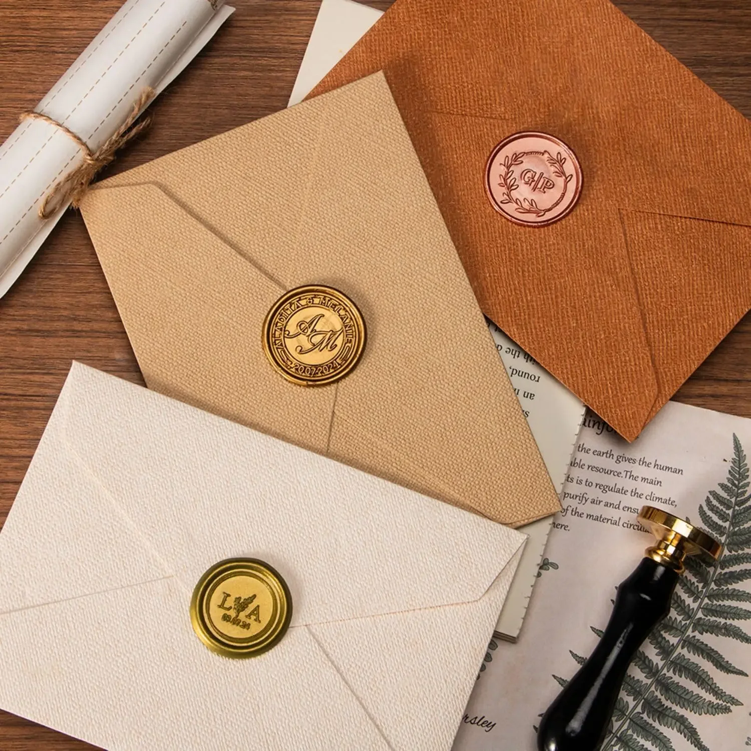 CUSTOM WAX Seal ชุดแสตมป์คู่ชื - Wax Seal Letter Kit บทวิจารณ์และราคา