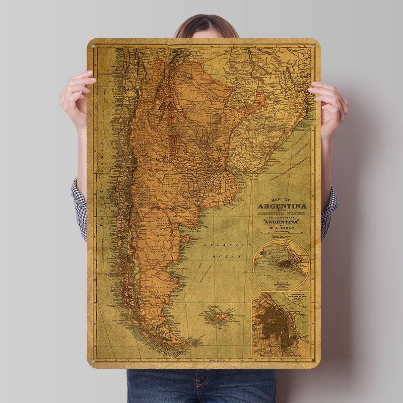 แผนที่อาร์เจนตินาวินเทจ โปสเตอ - Custom Map Poster บทวิจารณ์และราคา