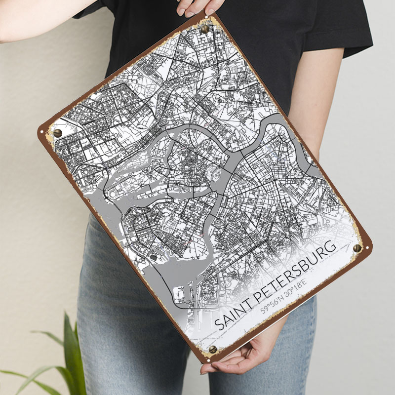 เซนต์ปีเตอร์สเบิร์กสีขาวแผนที่ - Custom Map Poster บทวิจารณ์และราคา