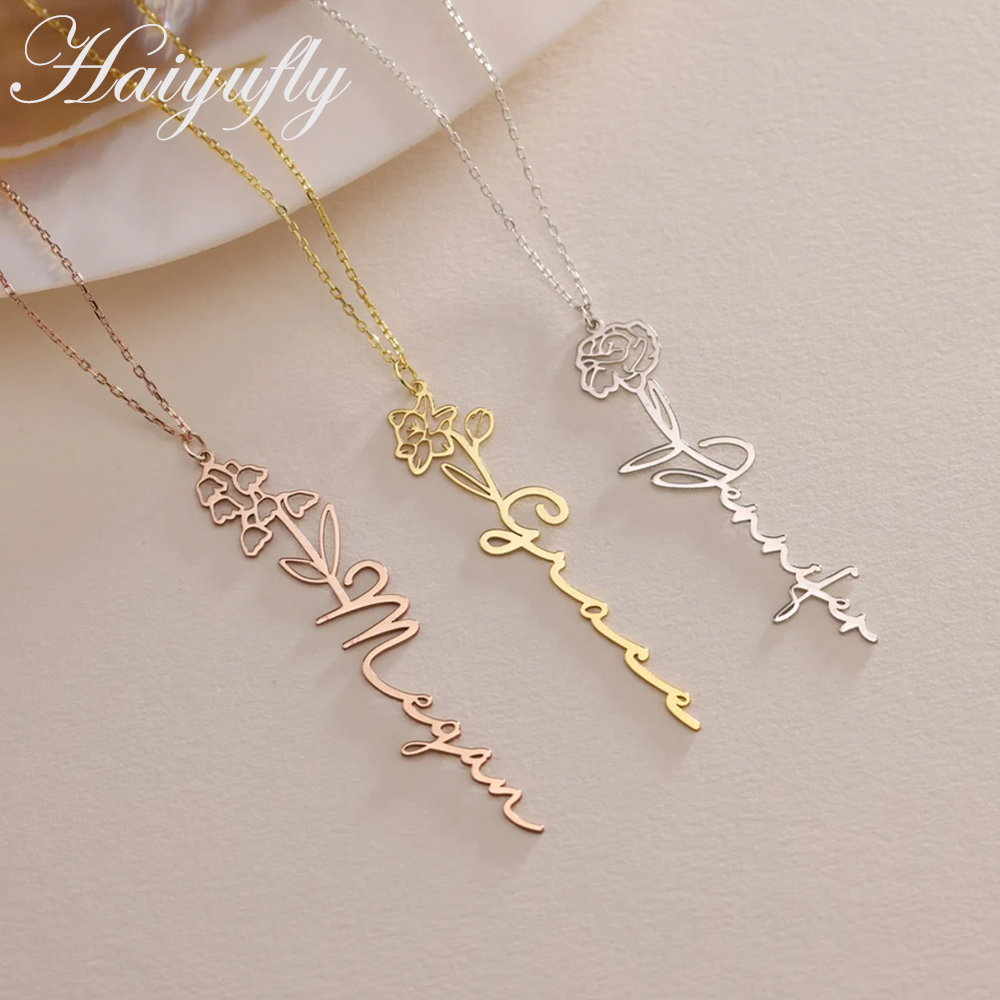 Haiyufly สร้อยคอชื่อที่กำหนดเอ - Birth Flower Necklace บทวิจารณ์และราคา