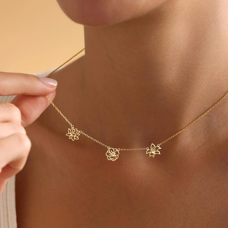 ที่กําหนดเอง Birth ดอกไม้สร้อย - Birth Flower Necklace บทวิจารณ์และราคา