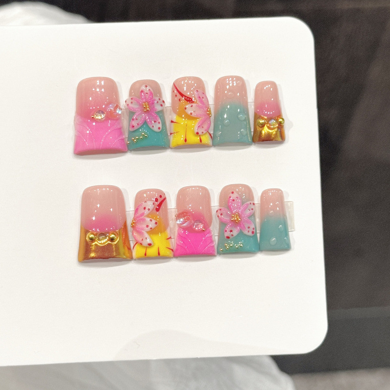 ชุดเล็บปลอมสไตล์ทะเล 10 ชิ้น แ - Pressed Flower Art บทวิจารณ์และราคา