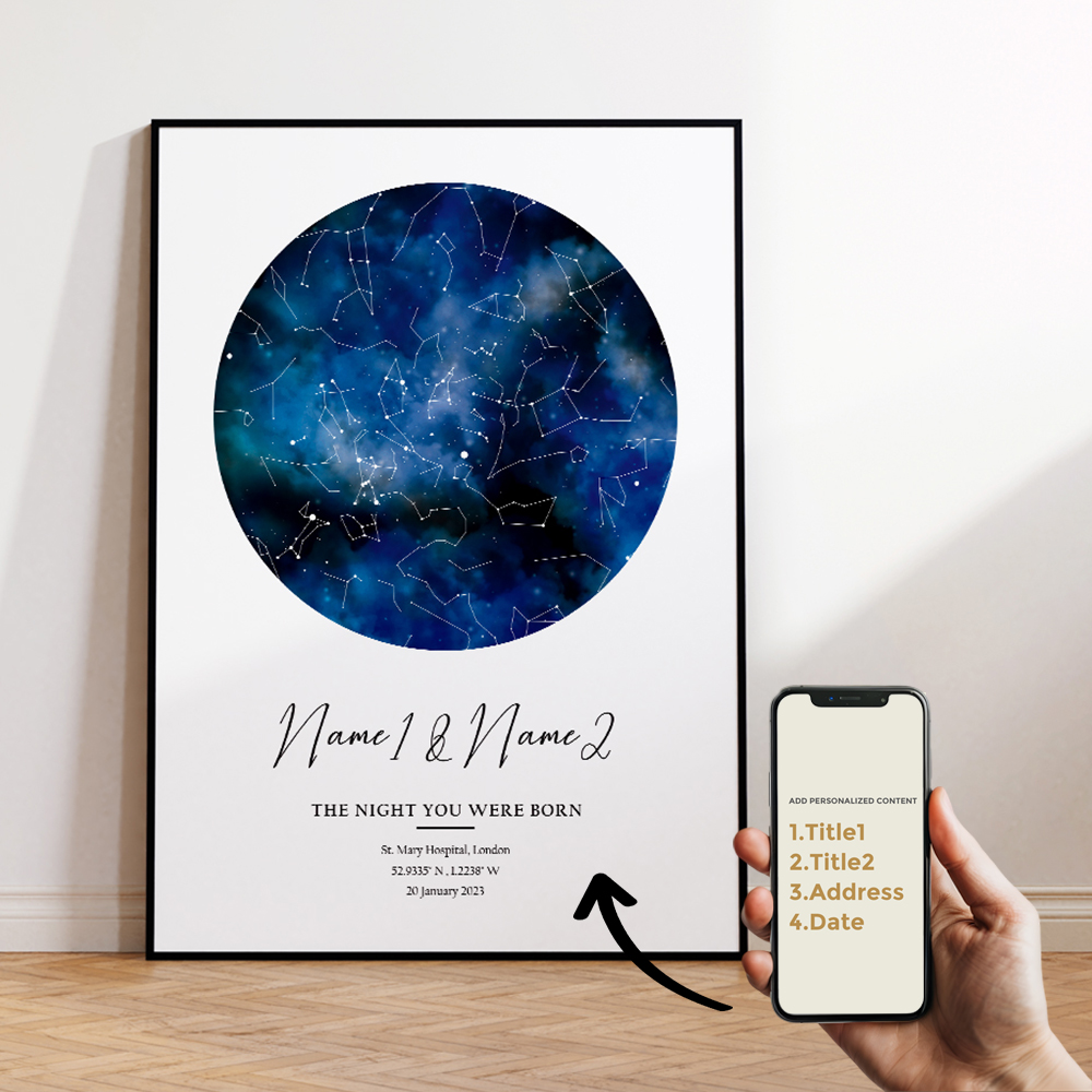 ภาพพิมพ์บนผ้าใบลายท้องฟ้ายามค่ - Custom Map Poster บทวิจารณ์และราคา