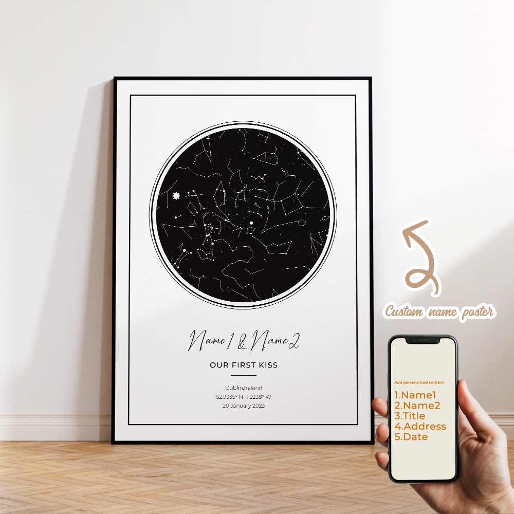 ภาพพิมพ์บนผ้าใบลายท้องฟ้ายามค่ - Custom Map Poster บทวิจารณ์และราคา