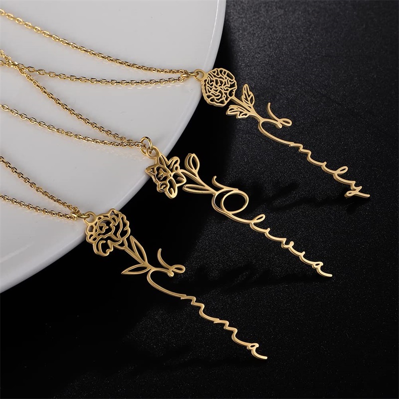 ส่วนบุคคล Birth ดอกไม้ชื่อสร้อ - Birth Flower Necklace บทวิจารณ์และราคา