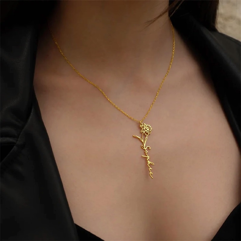 ส่วนบุคคล Birth ดอกไม้ชื่อสร้อ - Birth Flower Necklace บทวิจารณ์และราคา