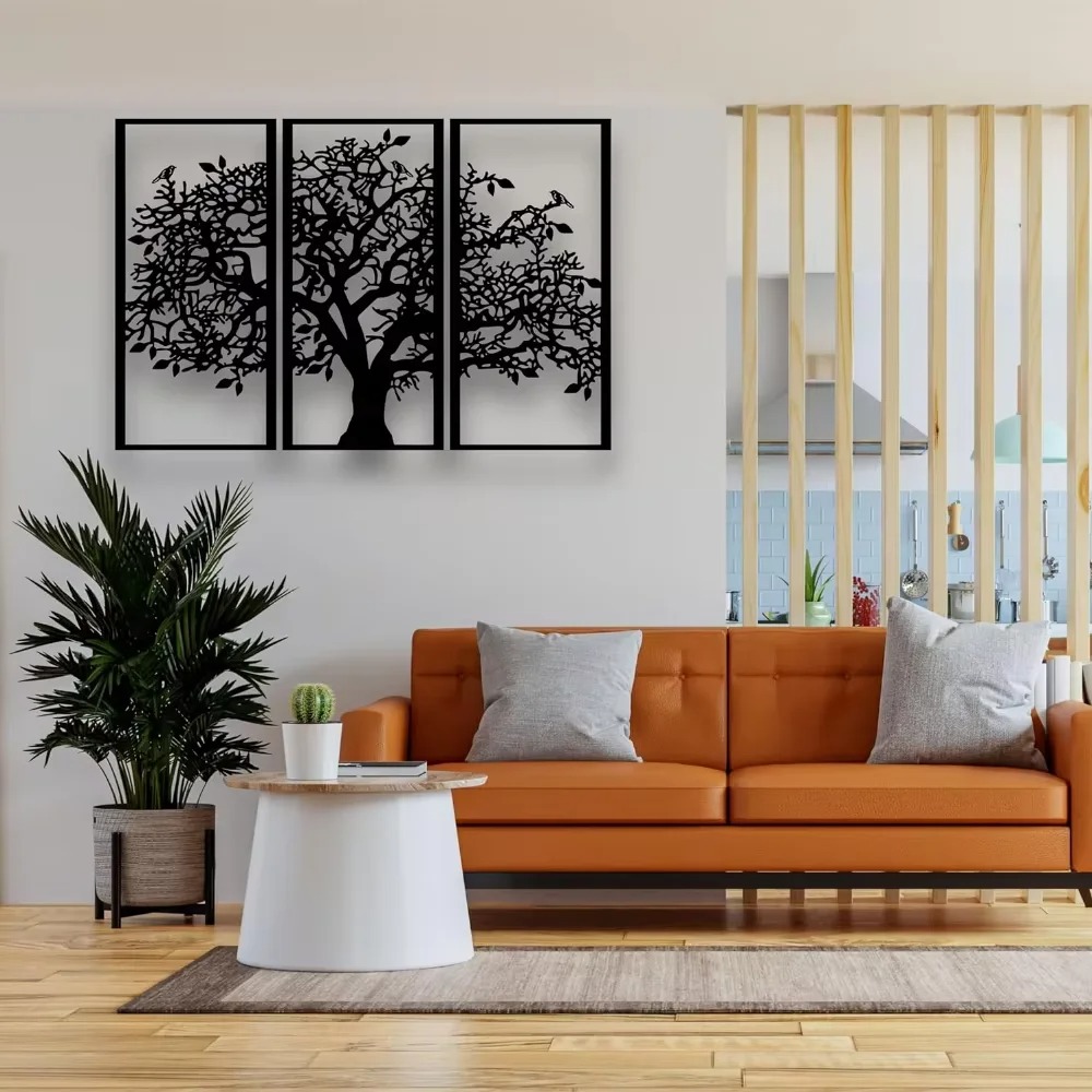 3 ชิ้น งานศิลปะติดผนังโลหะรูปต - Family Tree Print บทวิจารณ์และราคา