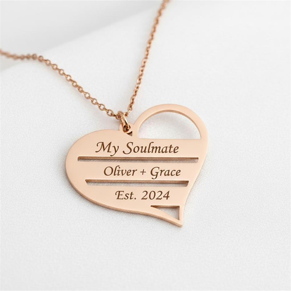 สร้อยคอรูปหัวใจสแตนเลสสตีล สลั - Birth Flower Necklace บทวิจารณ์และราคา
