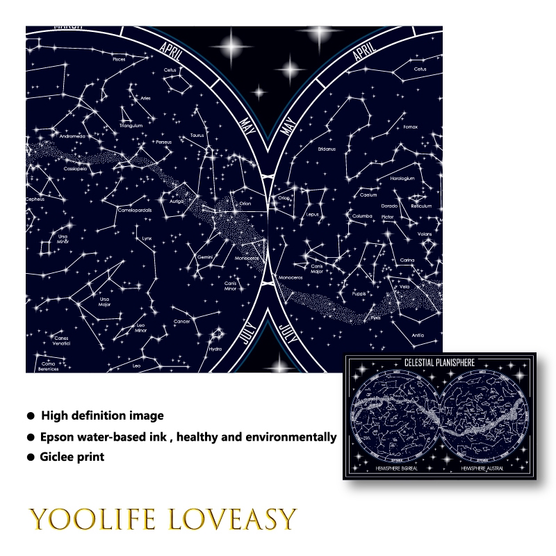 Celestial Planisphere แผนที่ผ้ - Custom Star Map บทวิจารณ์และราคา