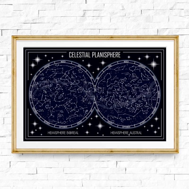 Celestial Planisphere แผนที่ผ้ - Custom Star Map บทวิจารณ์และราคา